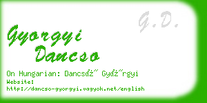 gyorgyi dancso business card